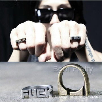 FUCK Letters Restoring Ancient Ways Ring 2 Colors Available